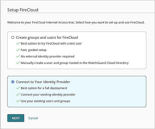Screenshot of WGC, configure SAML Identity provider